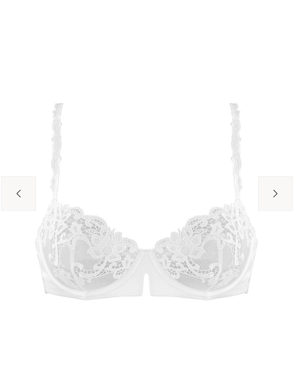 Simone Perele Saga Sheet Demi Lace Underwire Bra - White 32E(DD)
